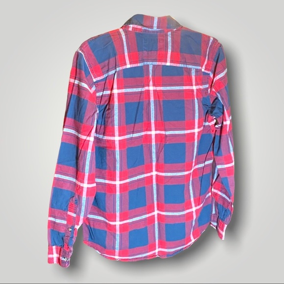 Hollister Plaid Button Down Shirt Red/Blue - Picture 8 of 9